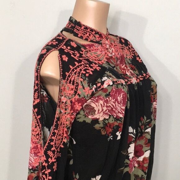 Free People linen blend floral top New - Picture 6 of 14